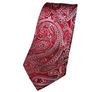 Fratelli Men's Silk Tie – Red Paisley Bandana Look
